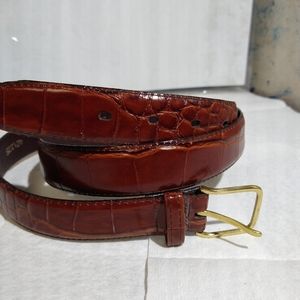 Vintage Brown Gator Cowhide Leather Belt sz 42